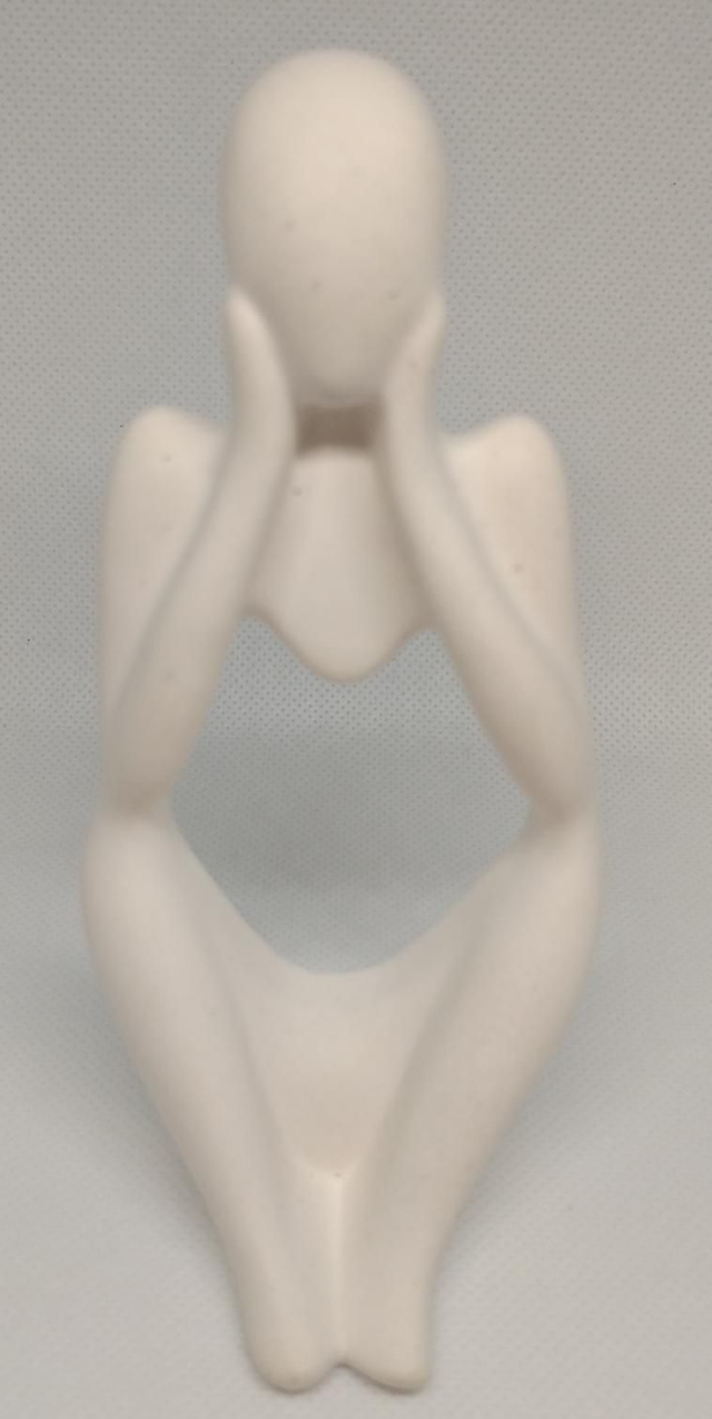 Penseur blanc en résine minérale 