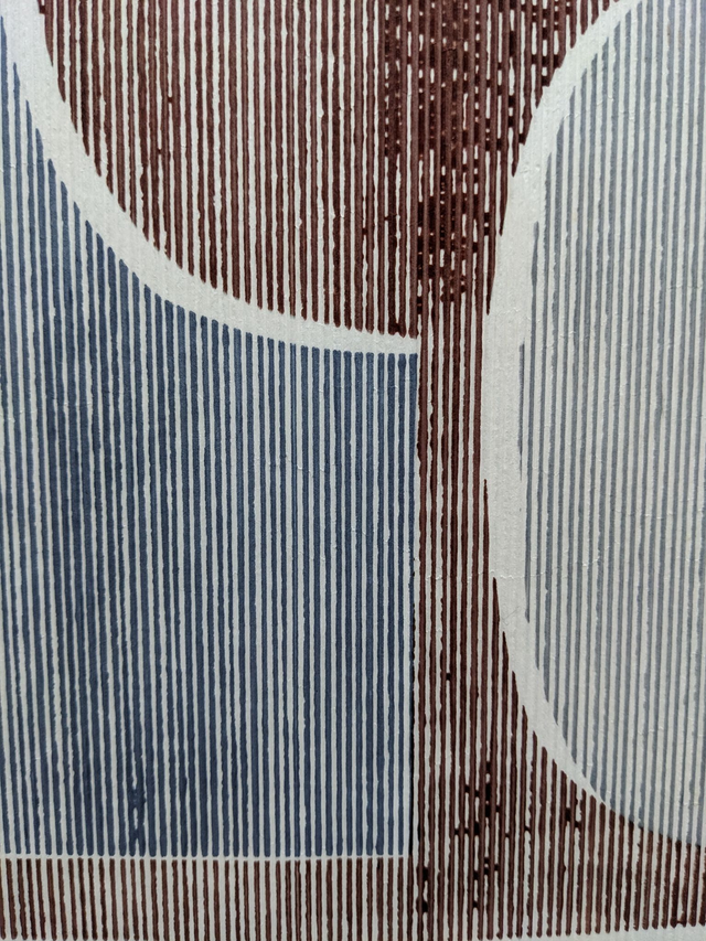 PAPER GEOMETRY (I) Mono Screen Print on Corrugated Card w/ Copper, Avocado, Indigo & Oak Gall Inks