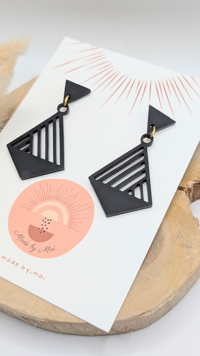 Boucles d'oreilles noires mat en plexi