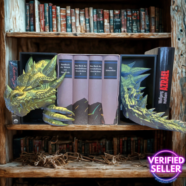 Dragon Booknook, gold-black