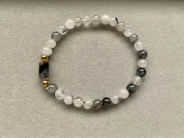 Bracelet Quartz Tourmaline - Perles de 6mm