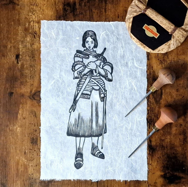 Linogravure - Jeanne d&#039;Arc