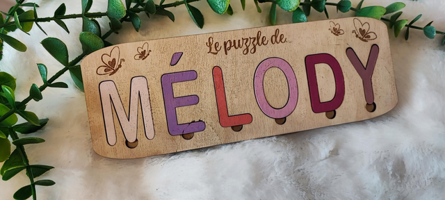 Puzzle Prénom en Bois Personnalisé – Cadeau Unique et Éducatif