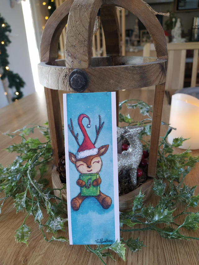 Marque Pages "Renne Noël", 5 x 15cm