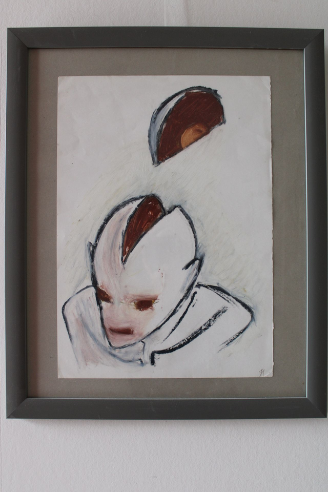 Gespleten hoofd origineel ingekaderd