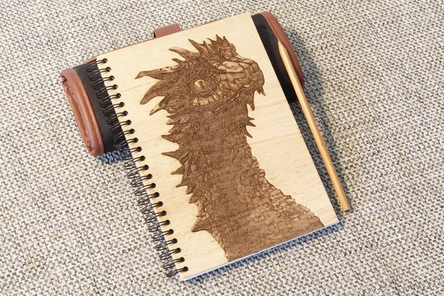 CARNET EN BOIS - DRAGON #1