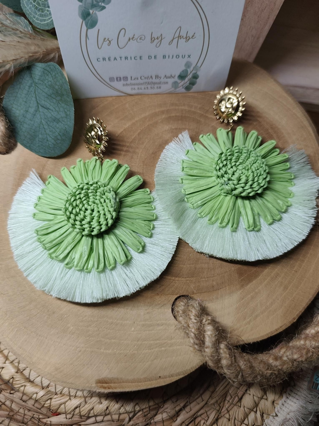 BO BIG BOHEME MARGUERITE / POMPONS / VERT D'EAU 0000283