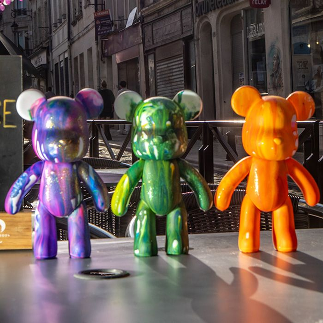 29/12 10h30 Totem Color Pouring ours/lapin 23cm