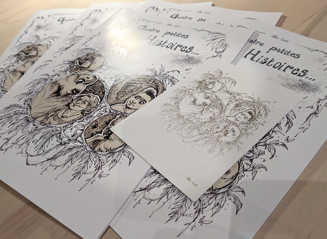 Quatre Petites Histoires, Recueil de BD + exlibris