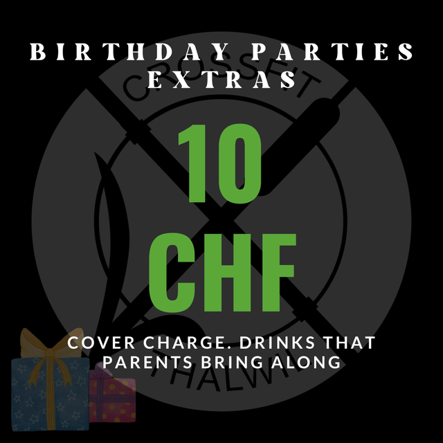 Cover charge. Drinks that parents bring along
