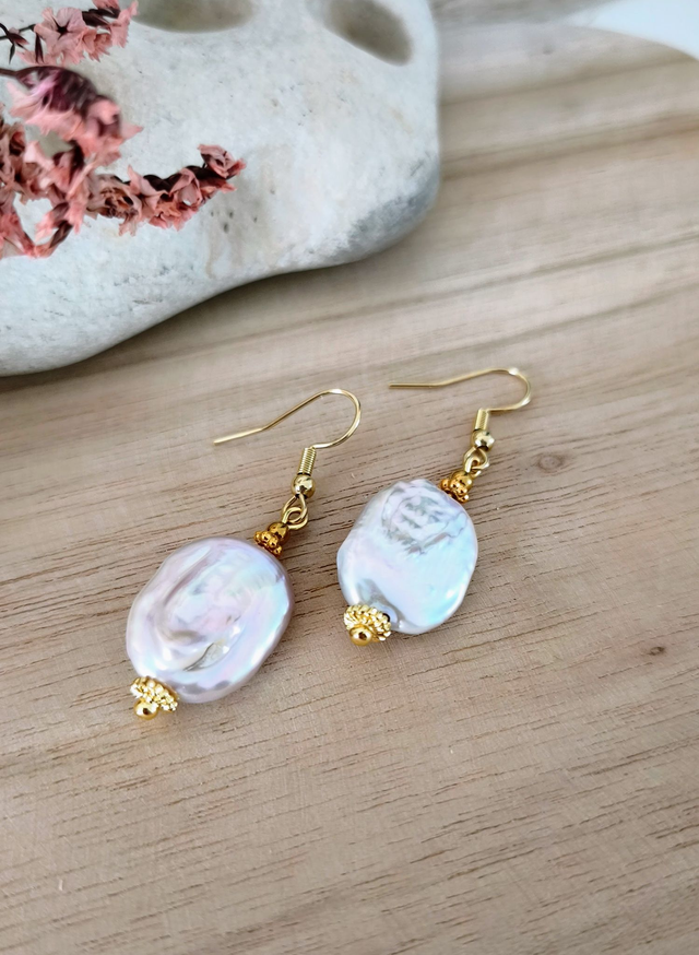 Boucles d'oreilles "Précieuse" Perle d'eau douce