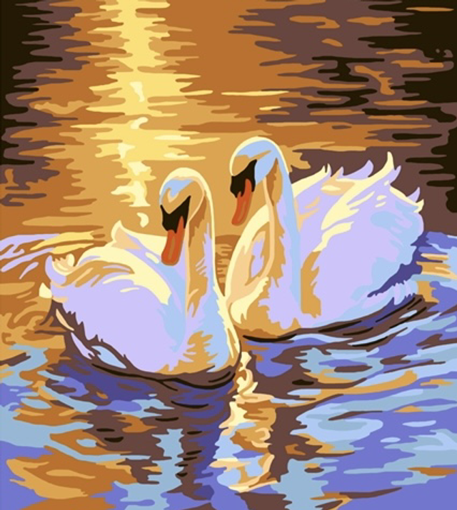 Gobelin-L Sunset Swans Tapestry Canvas