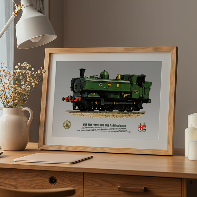 GWR 57XX Pannier Tank 7752 Loco Artwork Print Poster Model Railway Art