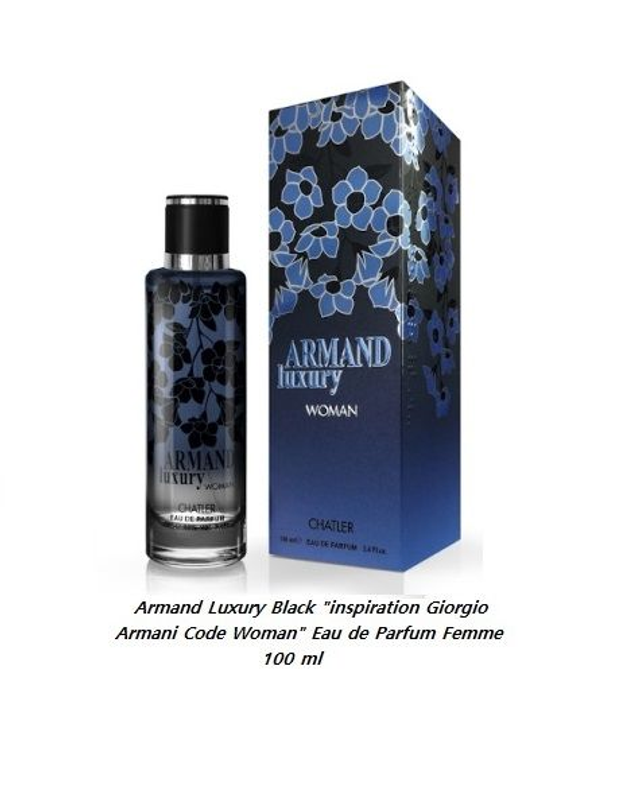 Armand Luxury Black " inspiration Giorgio Armani Code Woman " Eau de Parfum Femme 100 ml