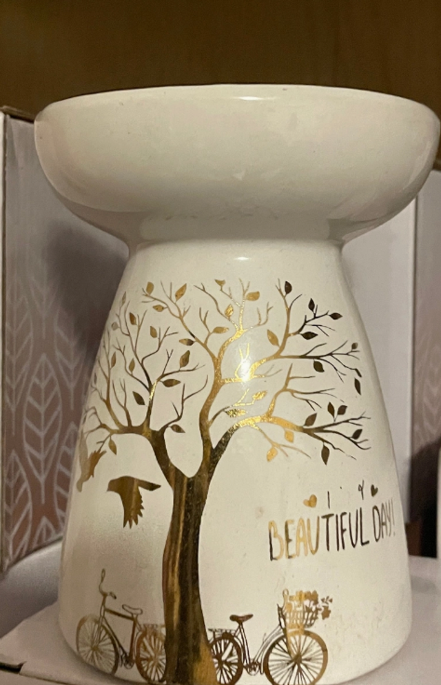 Brûleur arbre de vie blanc doré
