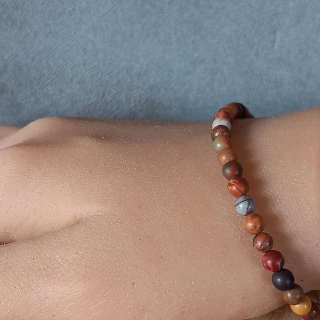 Bracelet ajustable en Jaspe polychrome