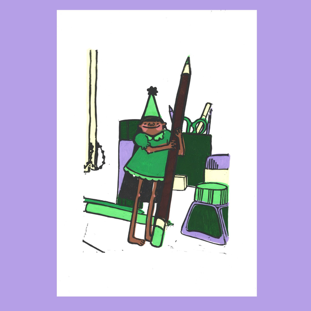 Penny's Pencil Linoprint - Mixed Colours