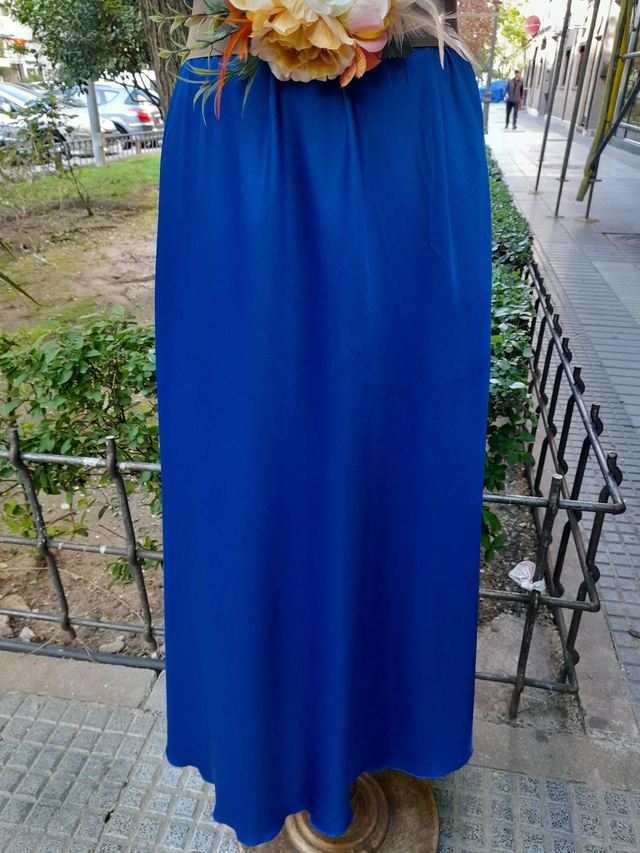 Falda raso azul petróleo 