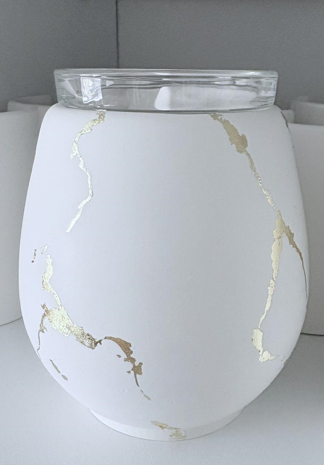 Made-To-Order Gold Leaf Handmade Stone Tealight Burner