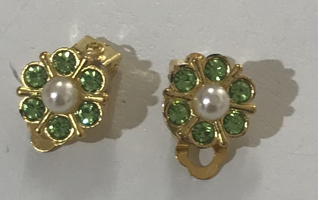 Green Clip On Earrings- COE12