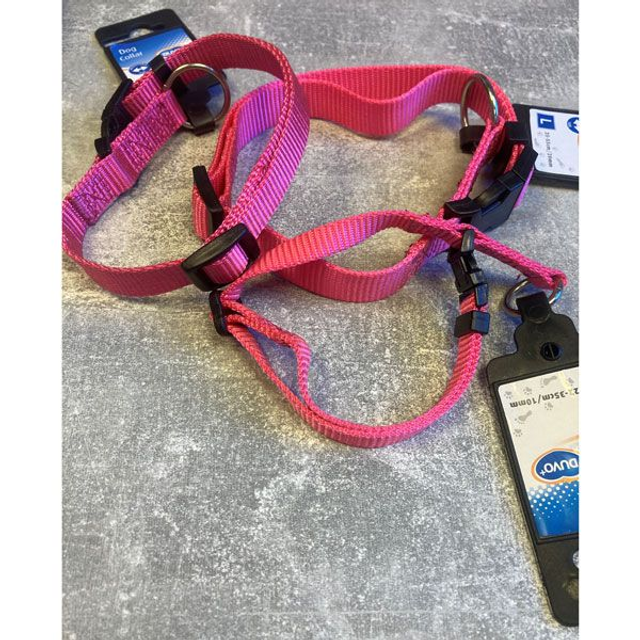Duvo+ nylon halsband M roze