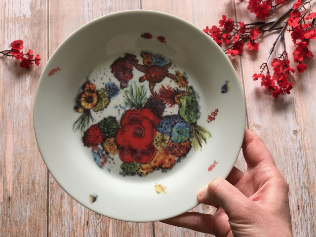 Coral reef upcycled ceramics