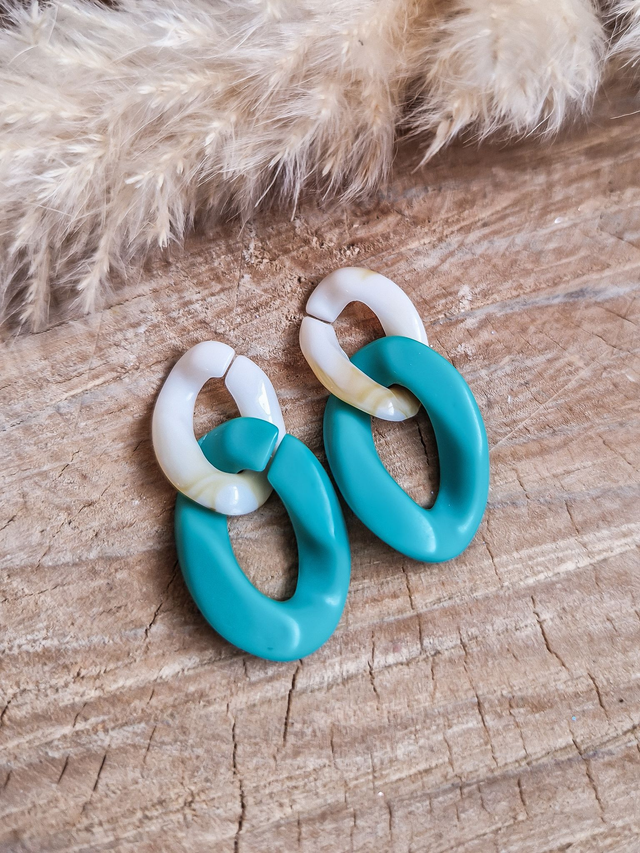 Module "Duo Maillons" - Modèle crème et turquoise