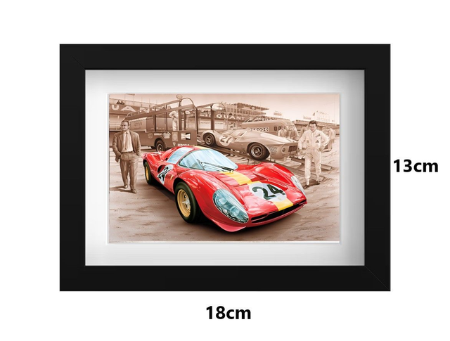 Small Framed Postcard Ferrari 330 P4