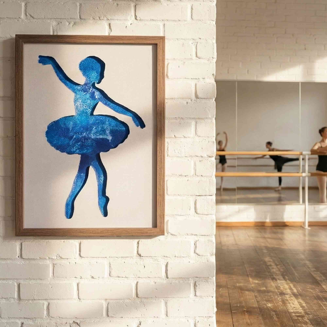 Tableau “Danseuse Ballerine” – Bois découpé & peinture acrylique – Format A4