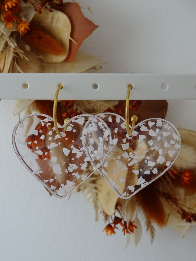 Coeur : Terrazzo blanc transparent