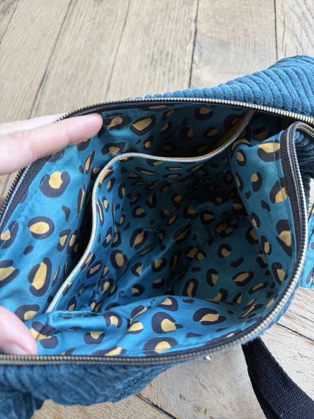 Sac Demi Lune velours côtelé - VERT CANARD