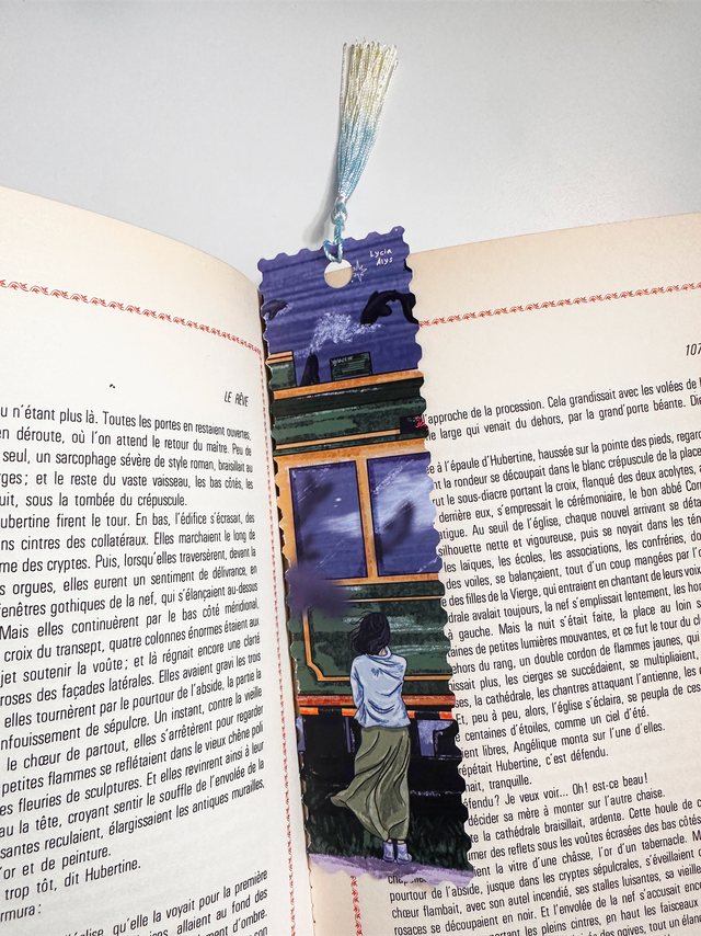 Marque page pompom - train japonais