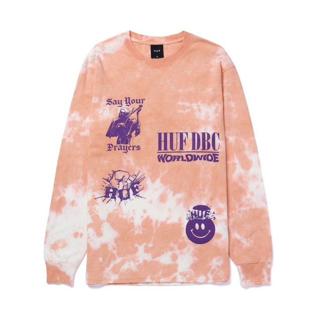 HUF Disorder Longsleeve coral 