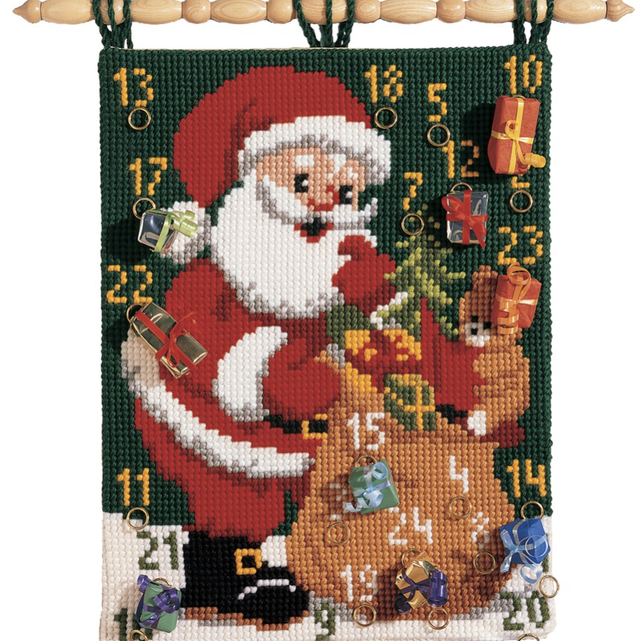 Cross Stitch Kit: Wall Hanging: Advent Calendar: Father Christmas