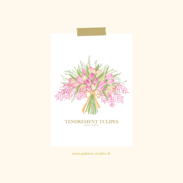 Illustration Tendrement tulipes