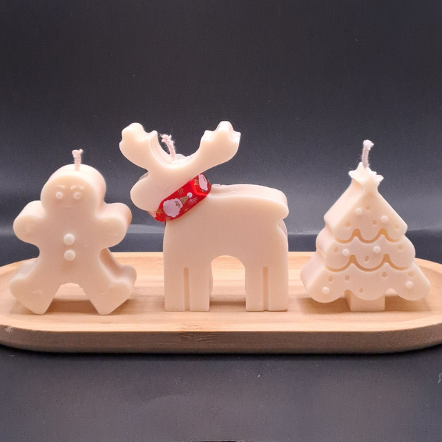 Coffret 3 bougies moulées - Cookies