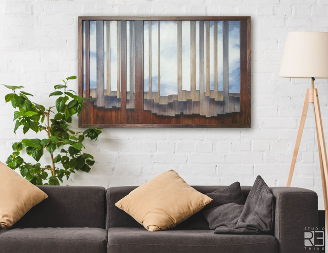 "Na skraju lasu" – Drewniana dekoracja ścienna inspirowana lasem 