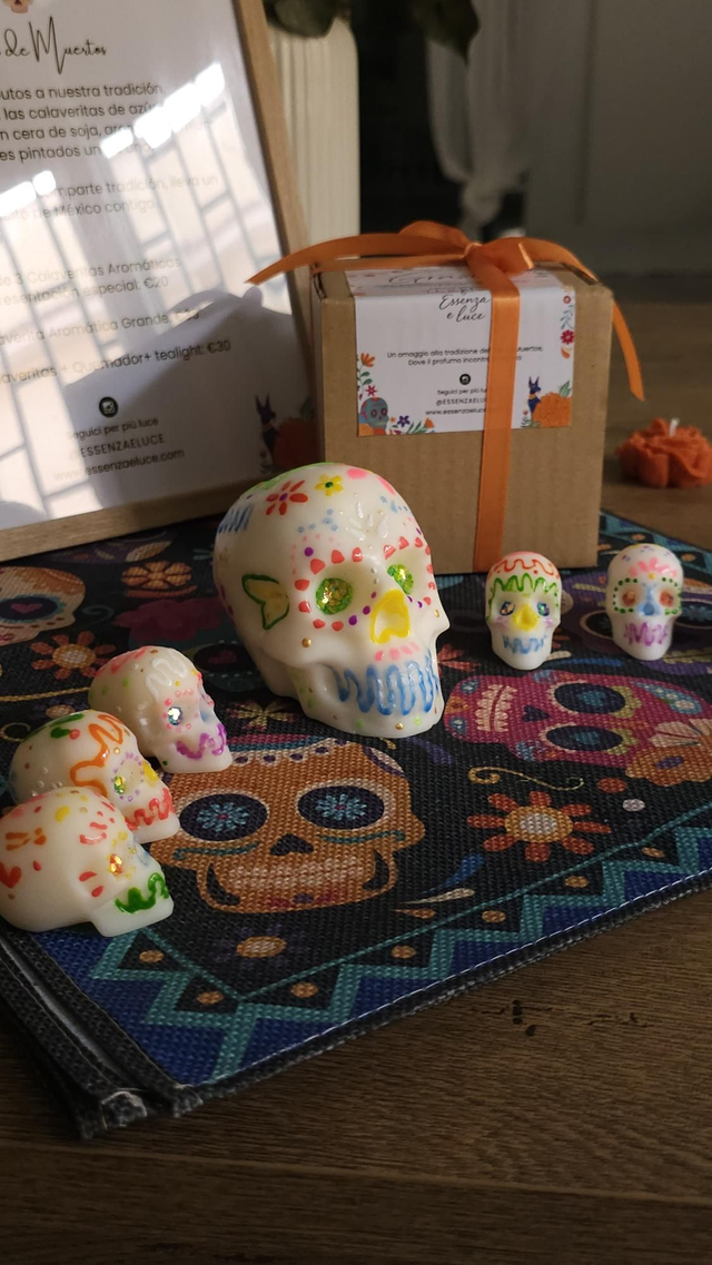 Set Regalo Calaveritas di Cera – Edizione Limitata Día de Muertos (3 pezzi)