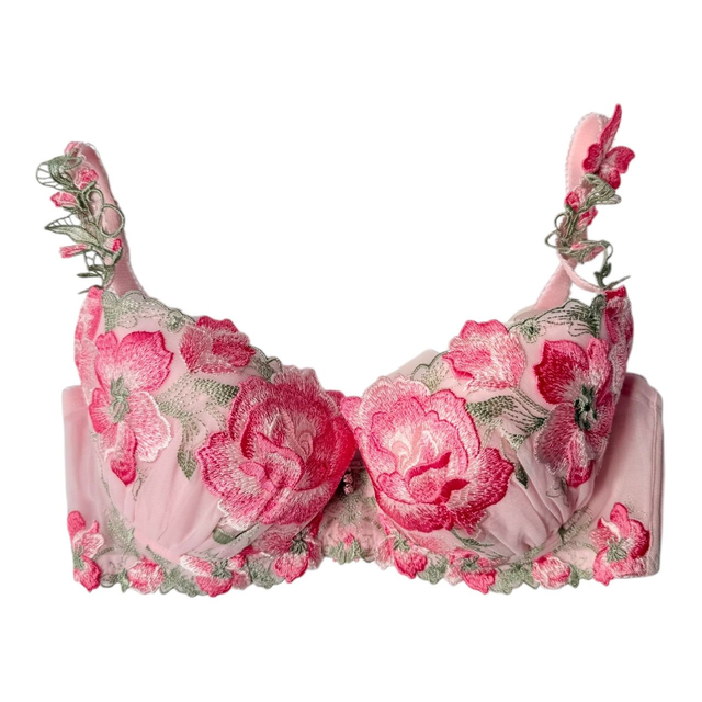Pink Floral Japanese Bra UK 30C 