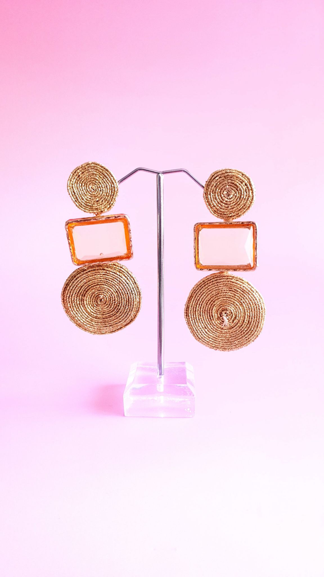Boucles d'oreilles Tourbillons jaune pâle