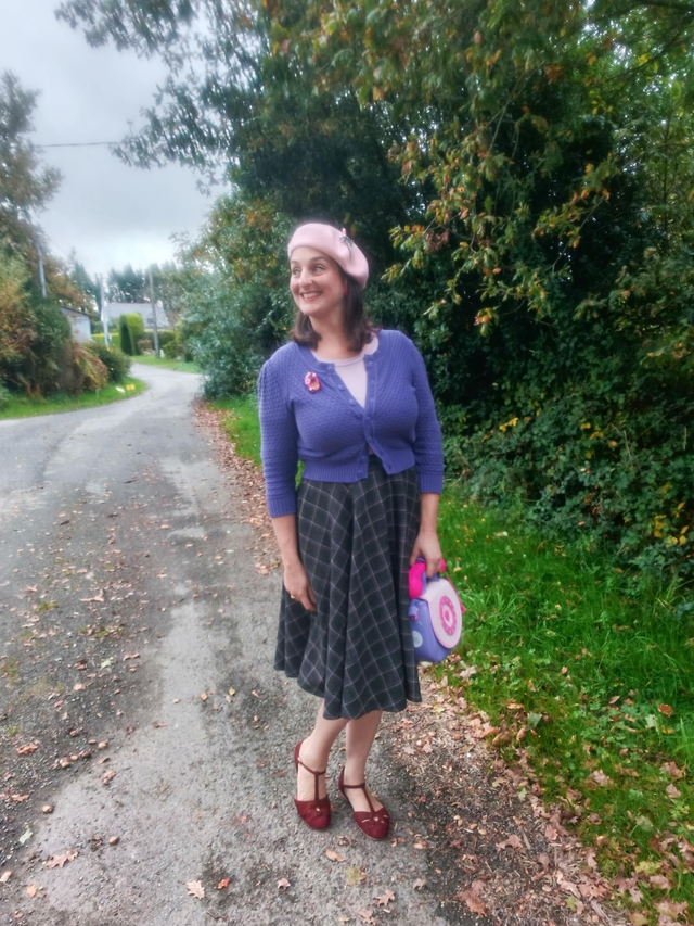 Jupe en laine /tartan gris/vert/violet