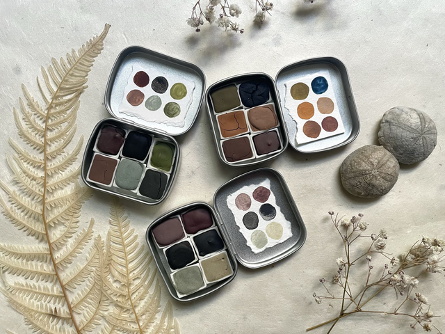 Porcelain half pans  in Tiny Tin 