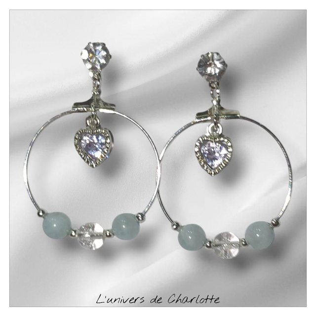 Boucles d'oreilles "Aigue-marine" BO-172