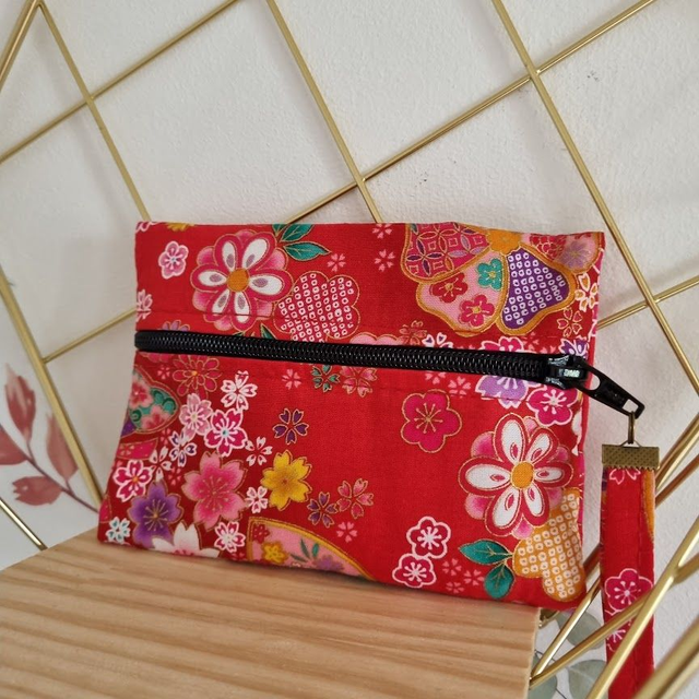 Porte-monnaie zip devant "Miya" rouge