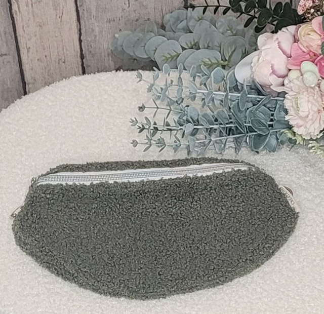 Sac banane bouclette kaki