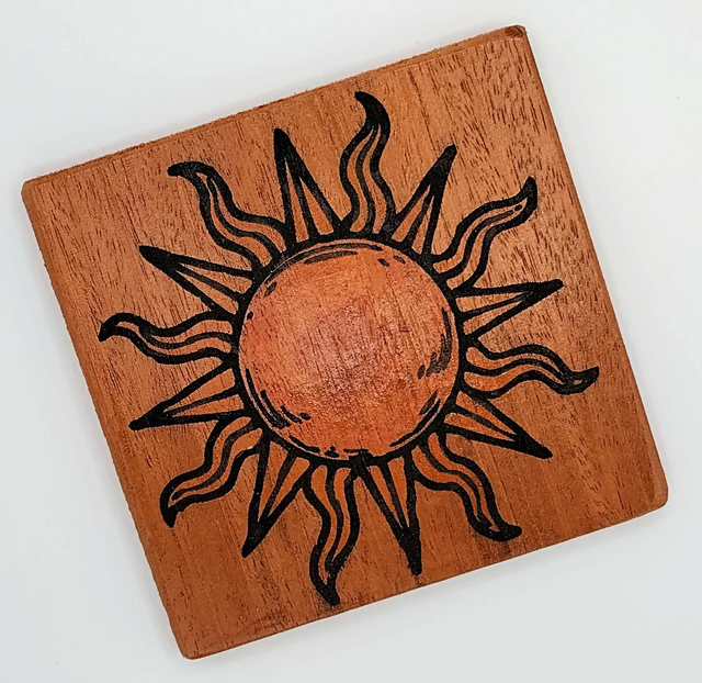 Wood Coaster - Sun