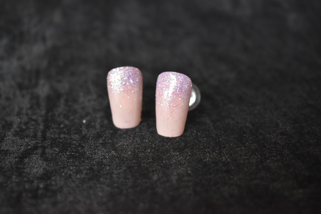 Press-on pastel rose et mauve à fleurs taille 0