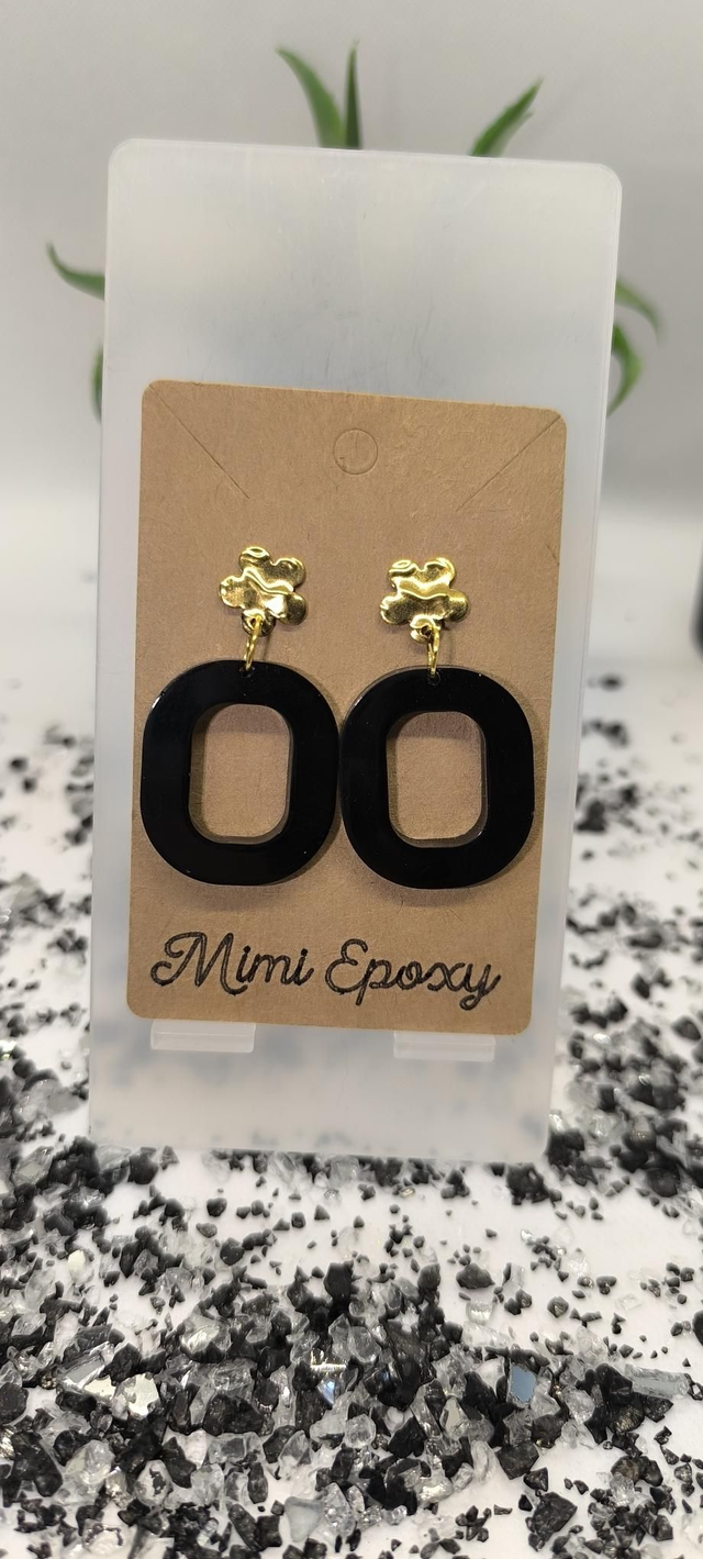 Boucles d'oreilles ovales noires