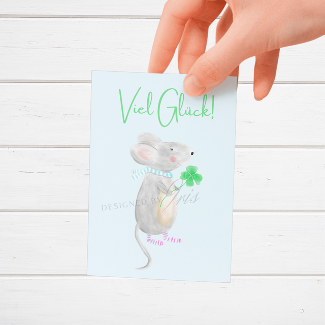 Finchen - Glücksmäuschen Postkarte