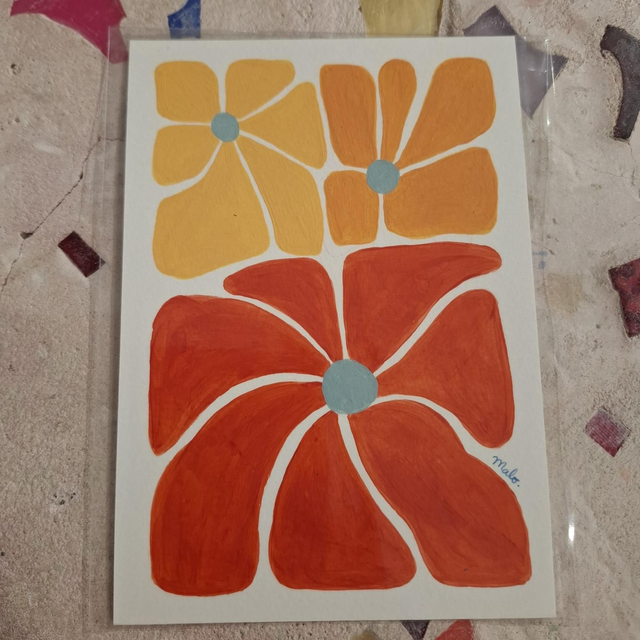 Mal21 A6 originale Flowers vintage 1